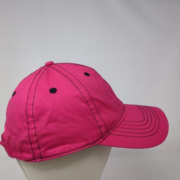 Unbranded Strapback Hat Pink One Size Adjustable Vented Holes 6 Panel Blank - Picture 6 of 11